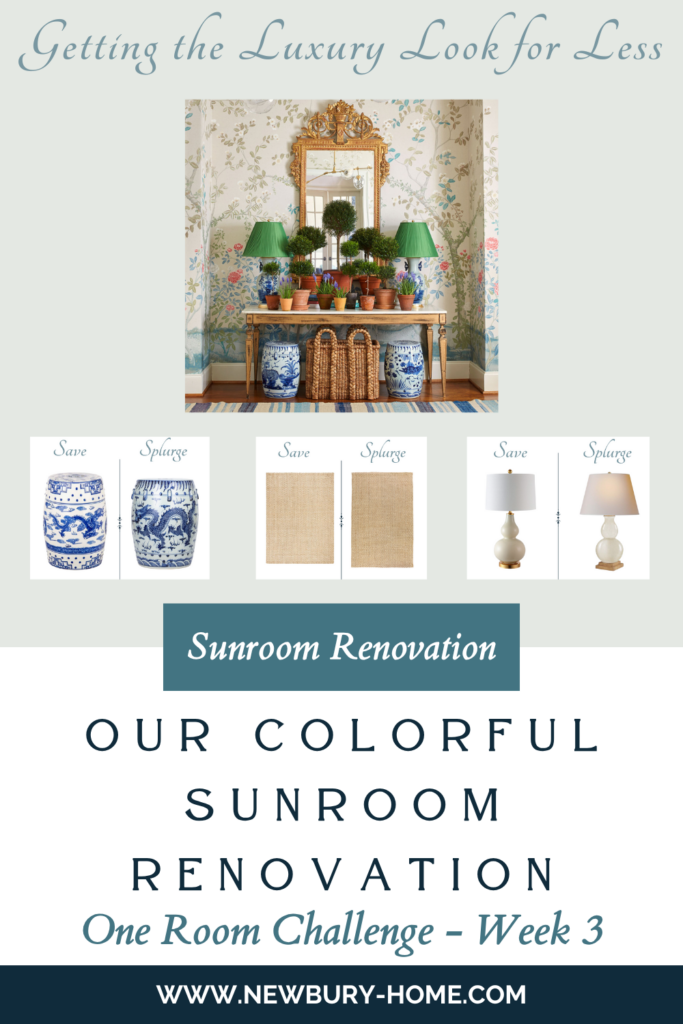 Get the Luxury Look for Less - Sunroom One Room Challenge - Week 3 ...