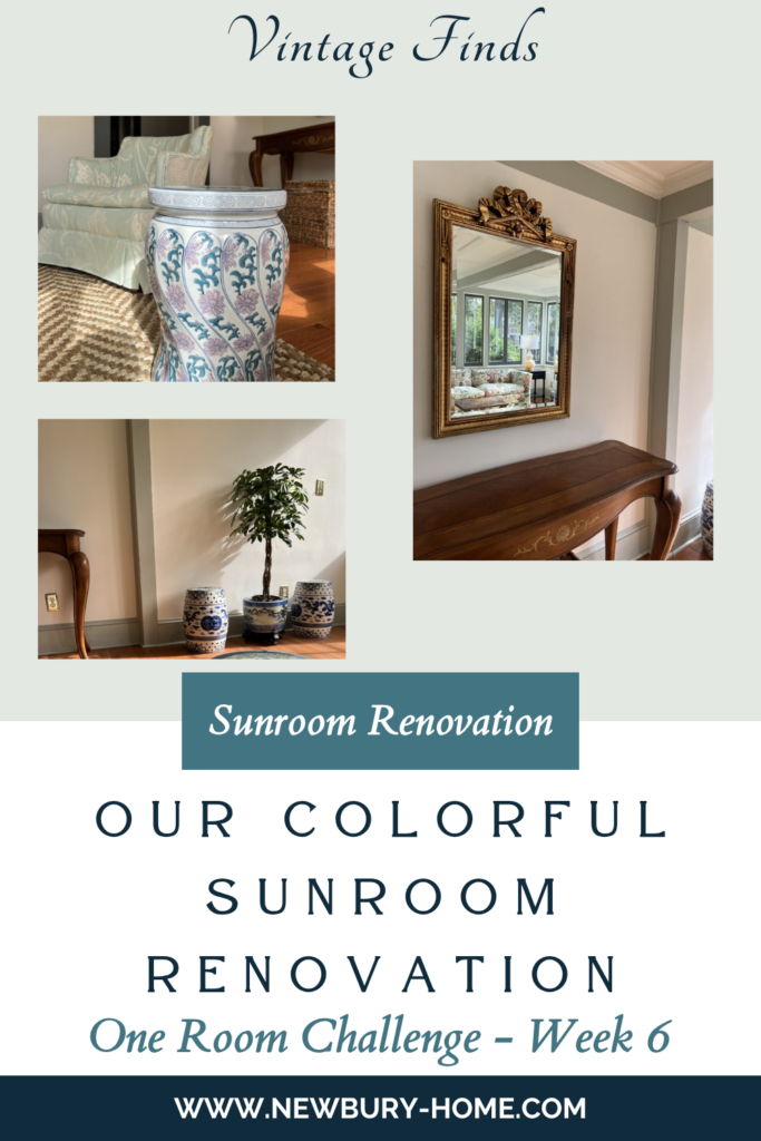 Vintage Finds for the Sunroom - One Room Challenge - Week 6 - Newbury Home